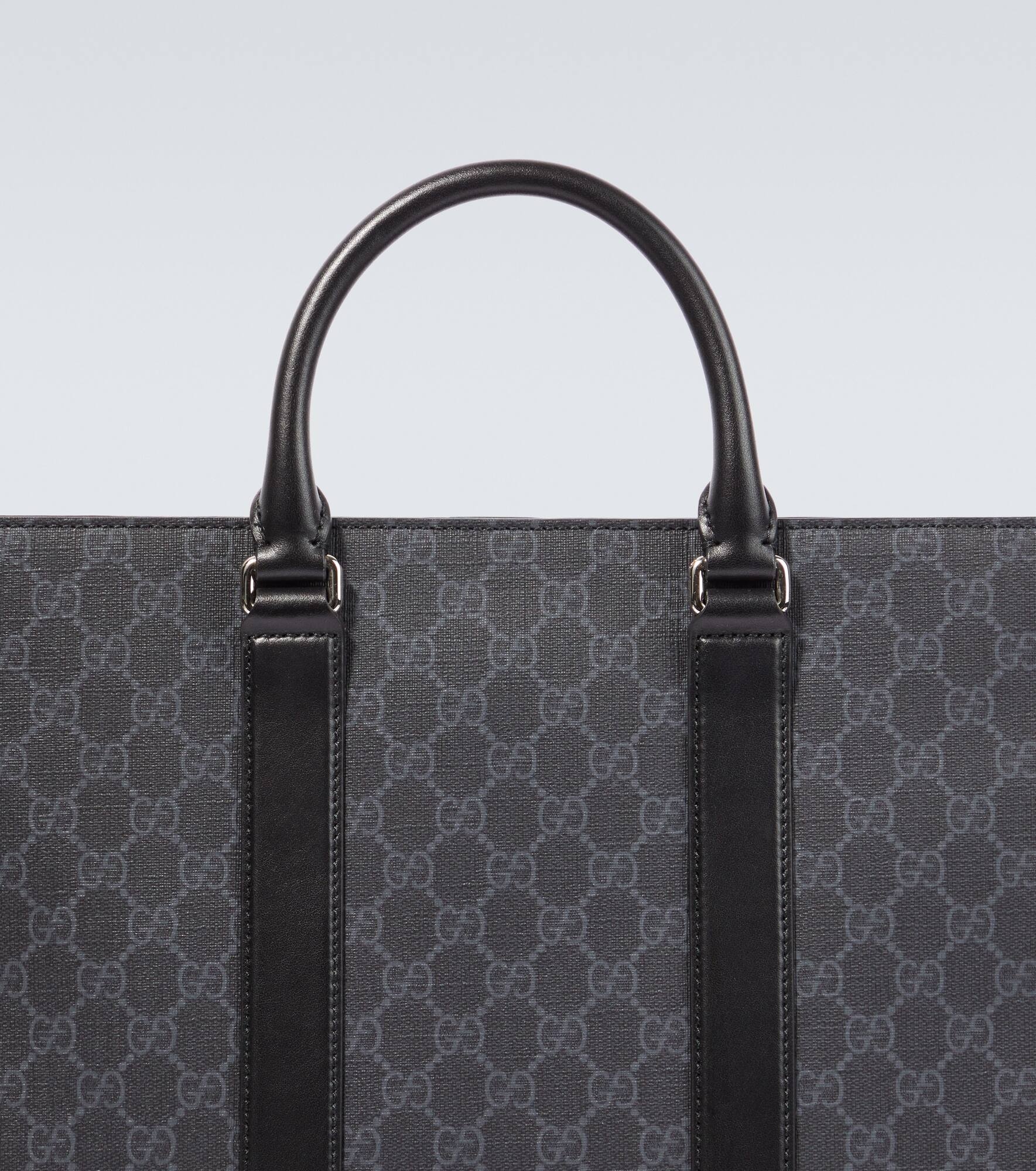 GG Supreme Medium leather-trimmed tote bag - 6