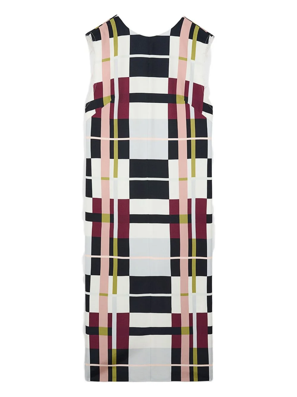 plaid sleeveless midi dress - 1