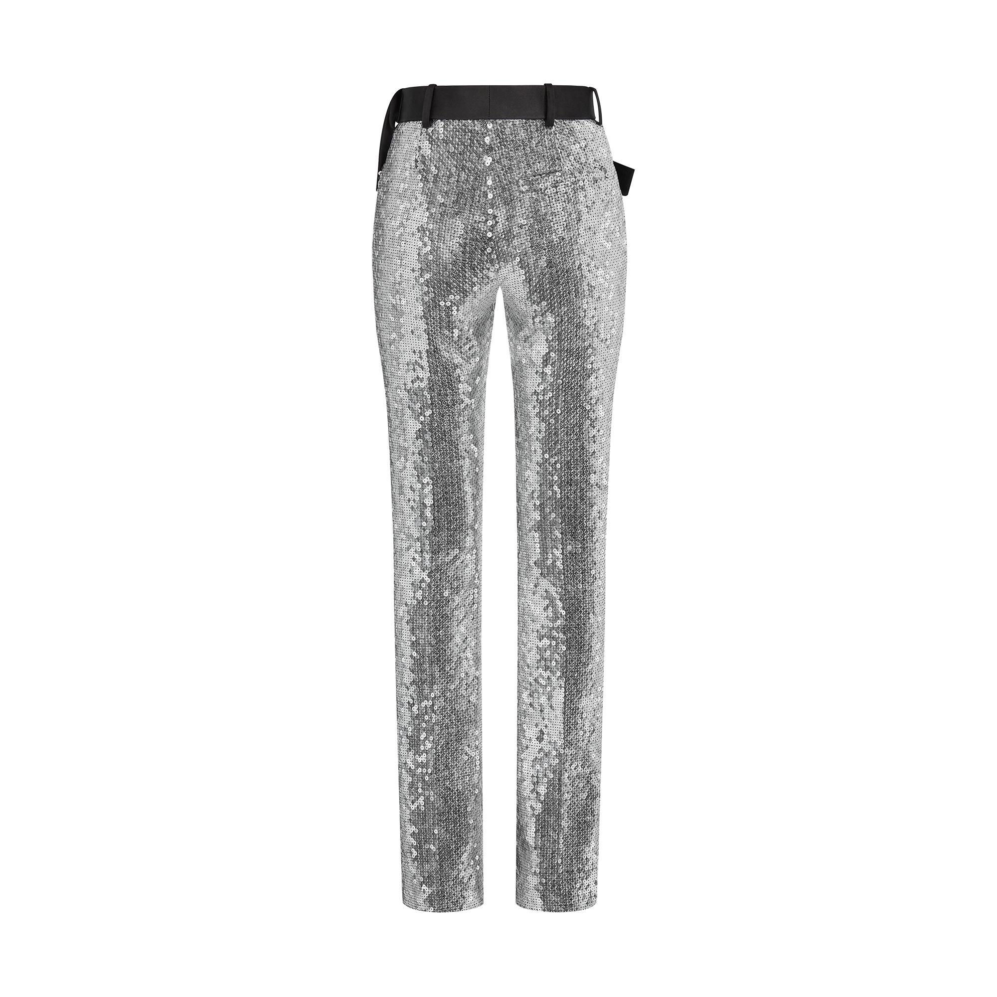 Allover Sequin Straight-Cut Pants - 3