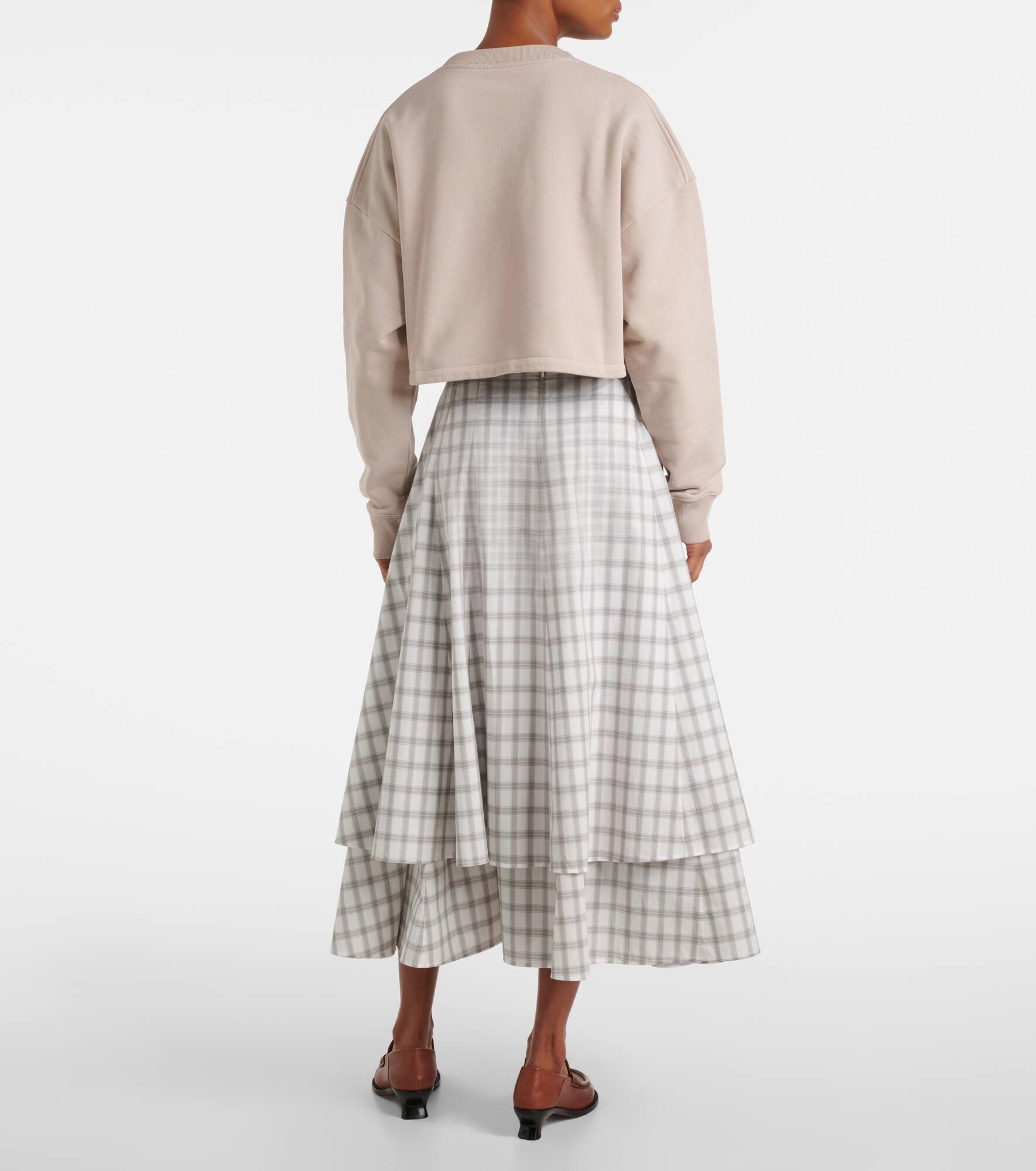 Anagram cropped cotton jersey sweatshirt - 3