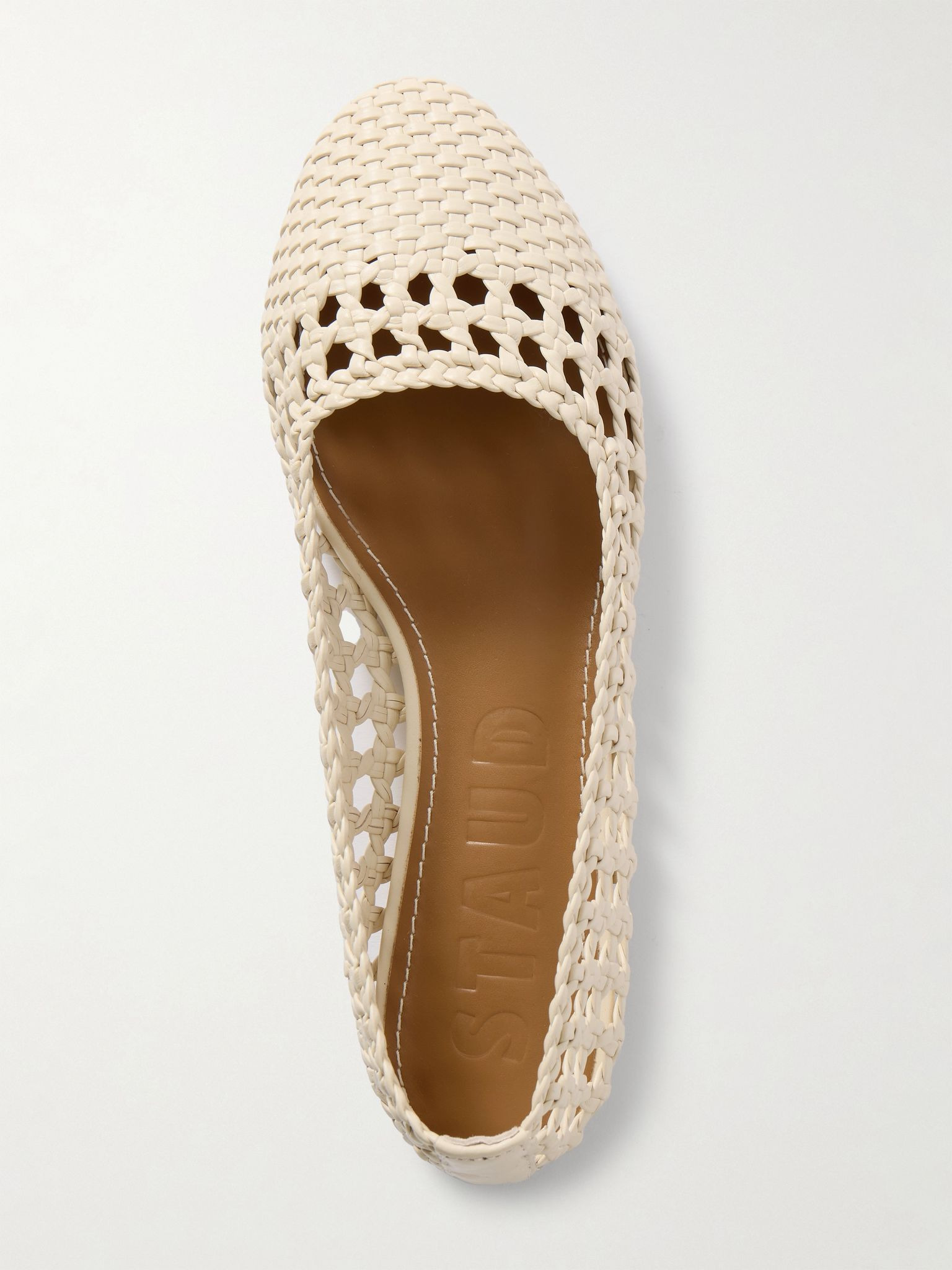 Nell woven leather ballet flats Cream - 5