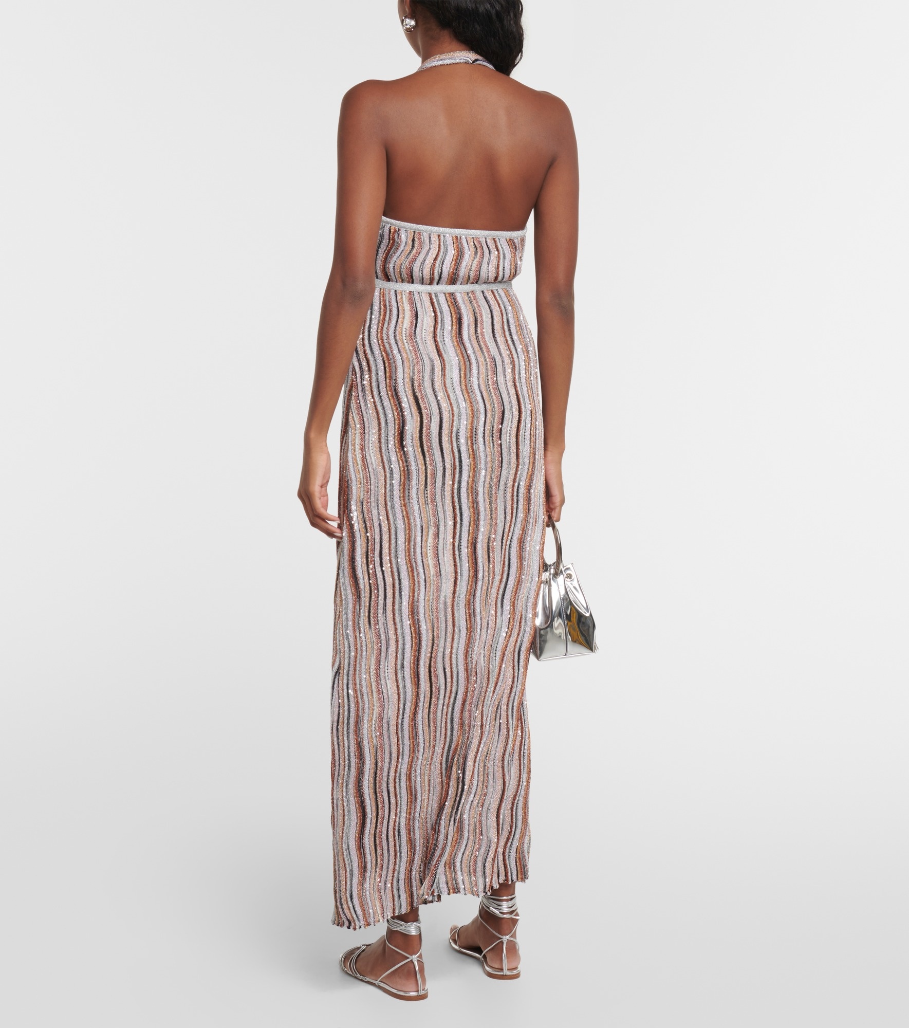 Sequined halterneck maxi dress - 3