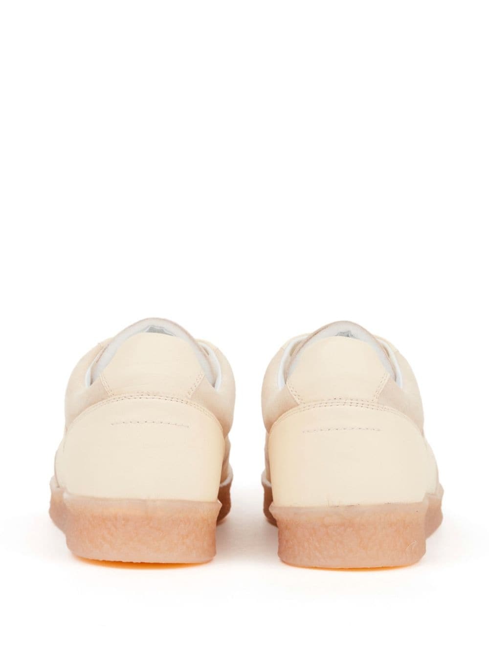 panelled leather sneakers - 3