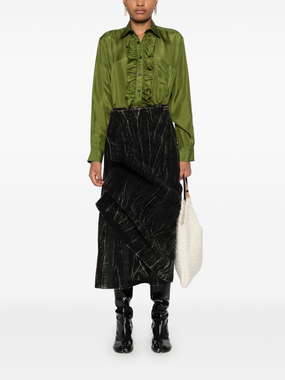 ruffle-detailed shirt - 2