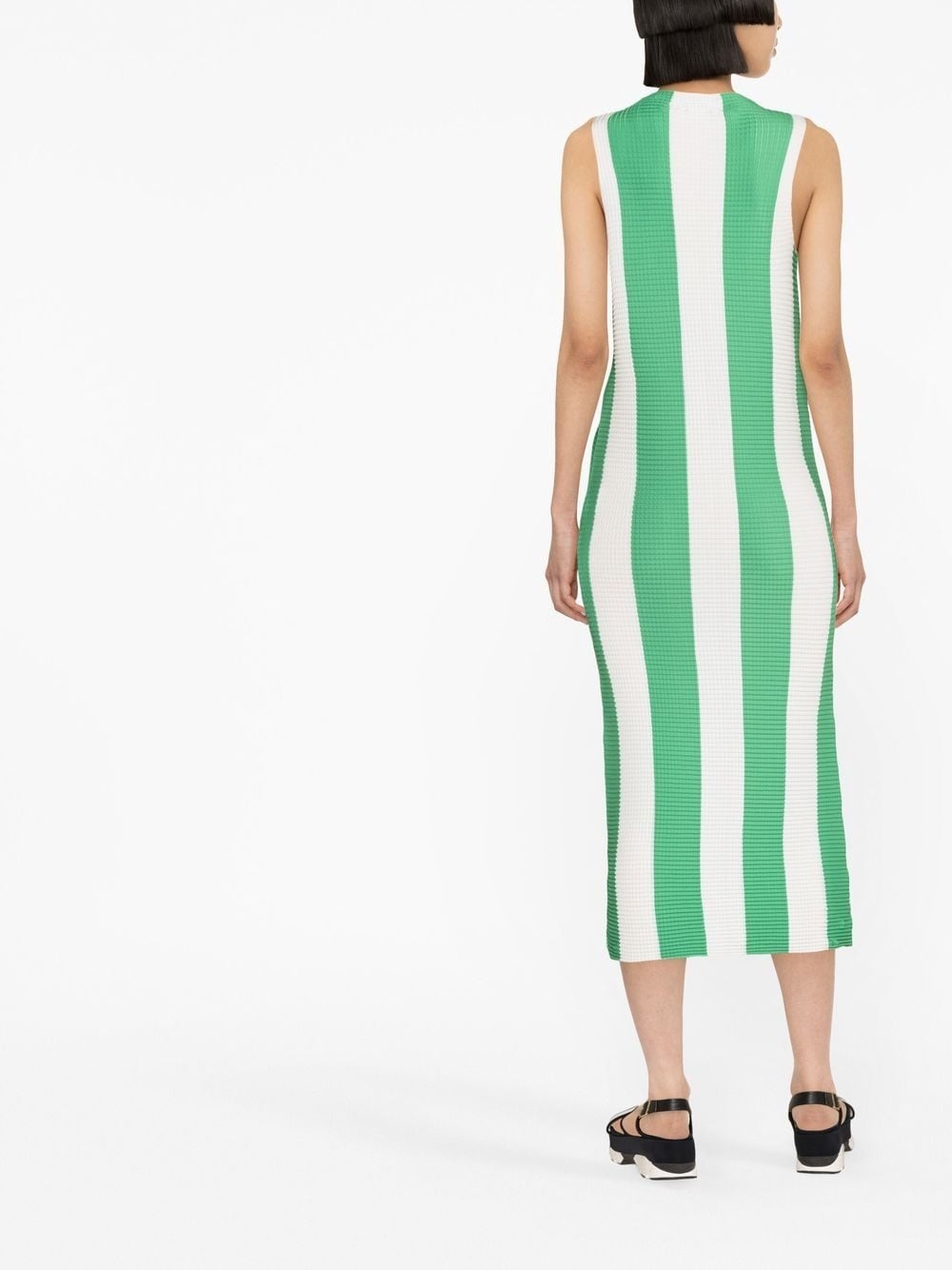 horizontal-pattern print midi dress - 3