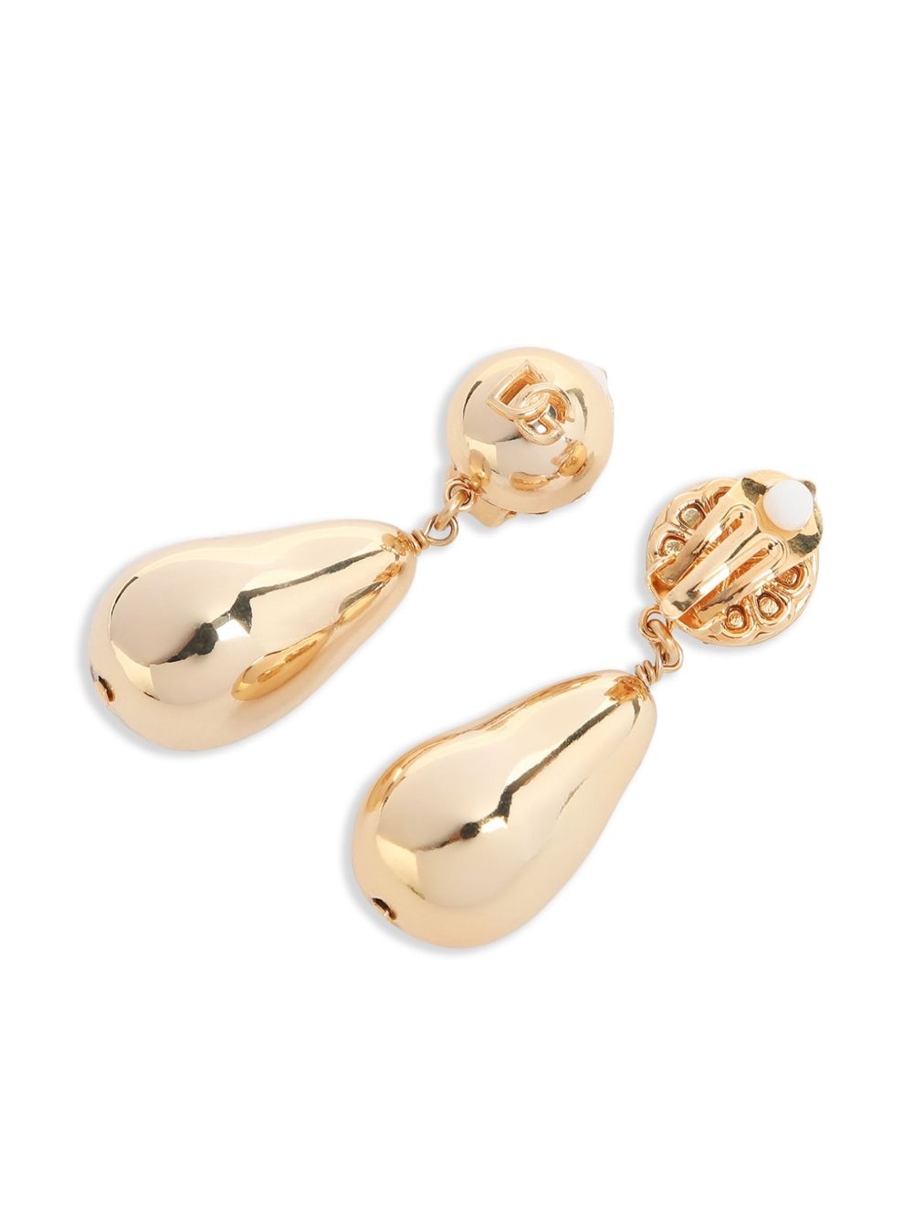 logo-embossed clip-on earrings - 2