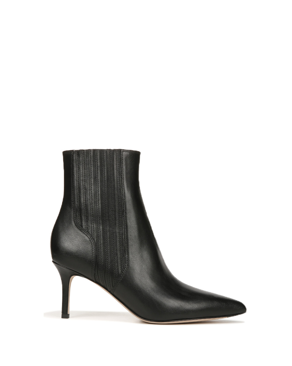 LISA LEATHER MID-HEEL BOOTIE - 5