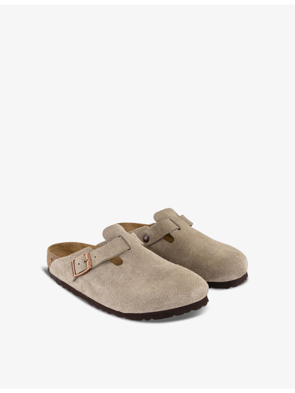 Boston logo-embossed suede clogs - 3