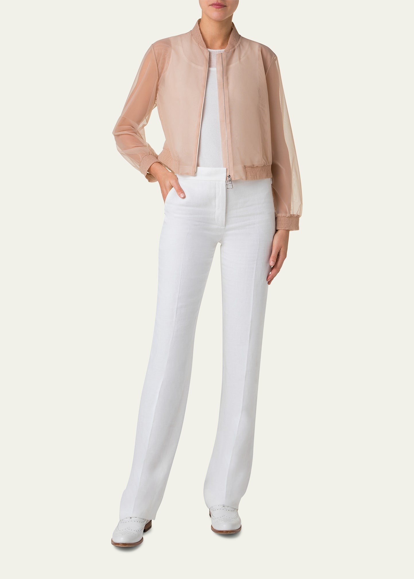 Taide Techno Stretch Tulle Bomber Jacket - 2