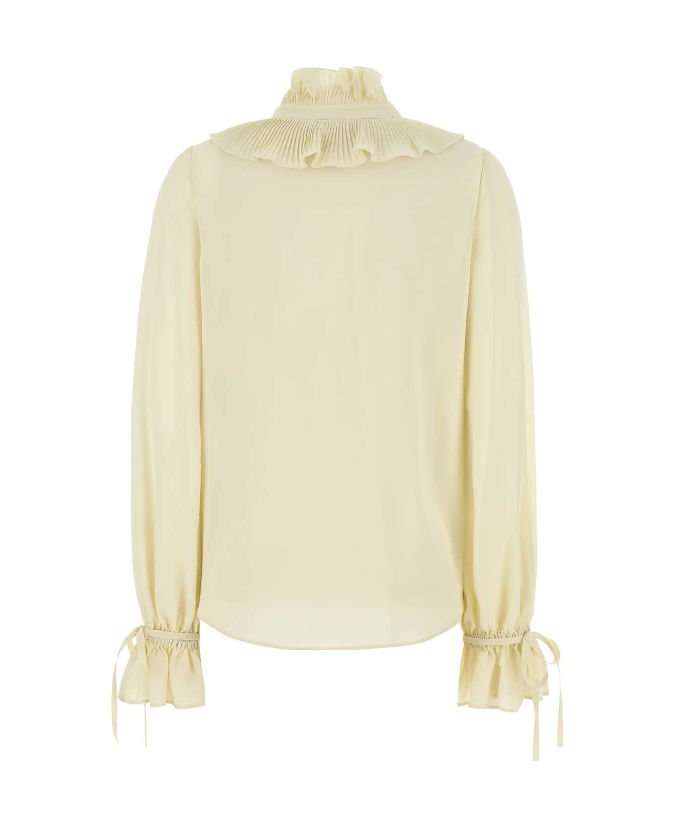 Cream Crepe Shirt - 2