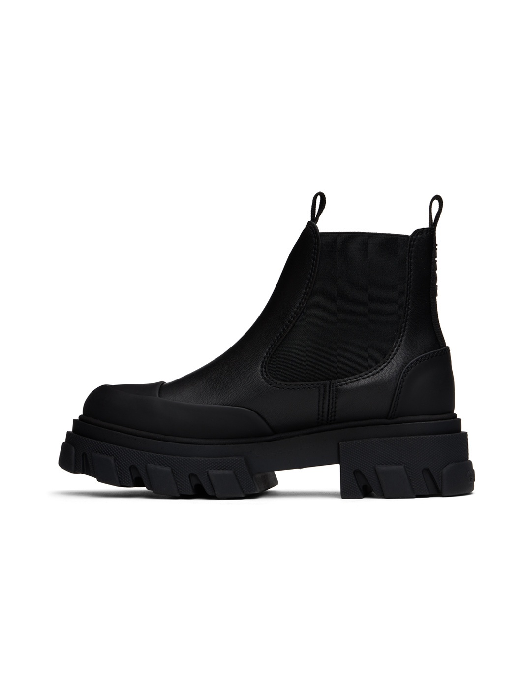 Black Stitch Cleated Low Chelsea Boots - 3