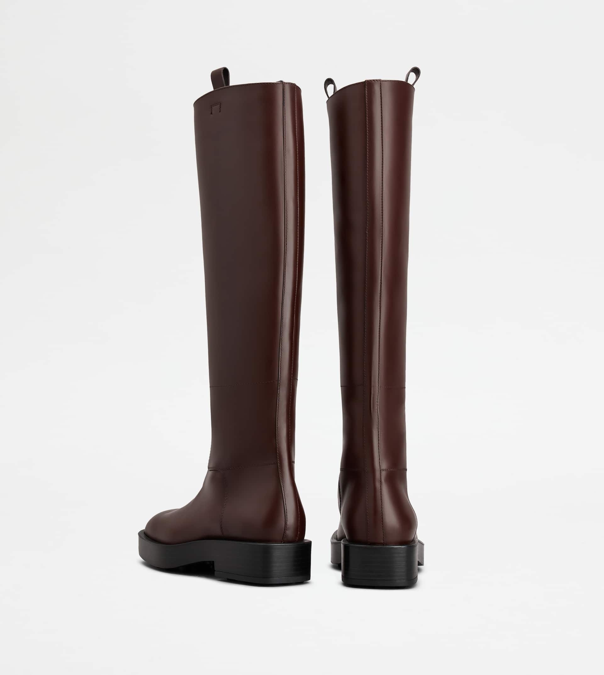 BOOTS IN LEATHER - BURGUNDY - 2