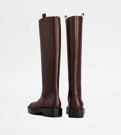 Tod's BOOTS IN LEATHER - BURGUNDY outlook