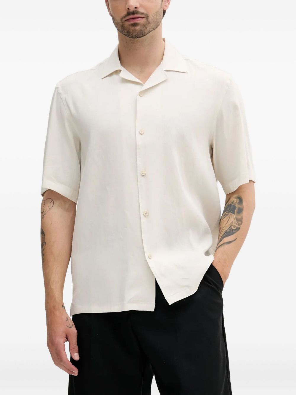 revere-collar short-sleeve shirt - 1