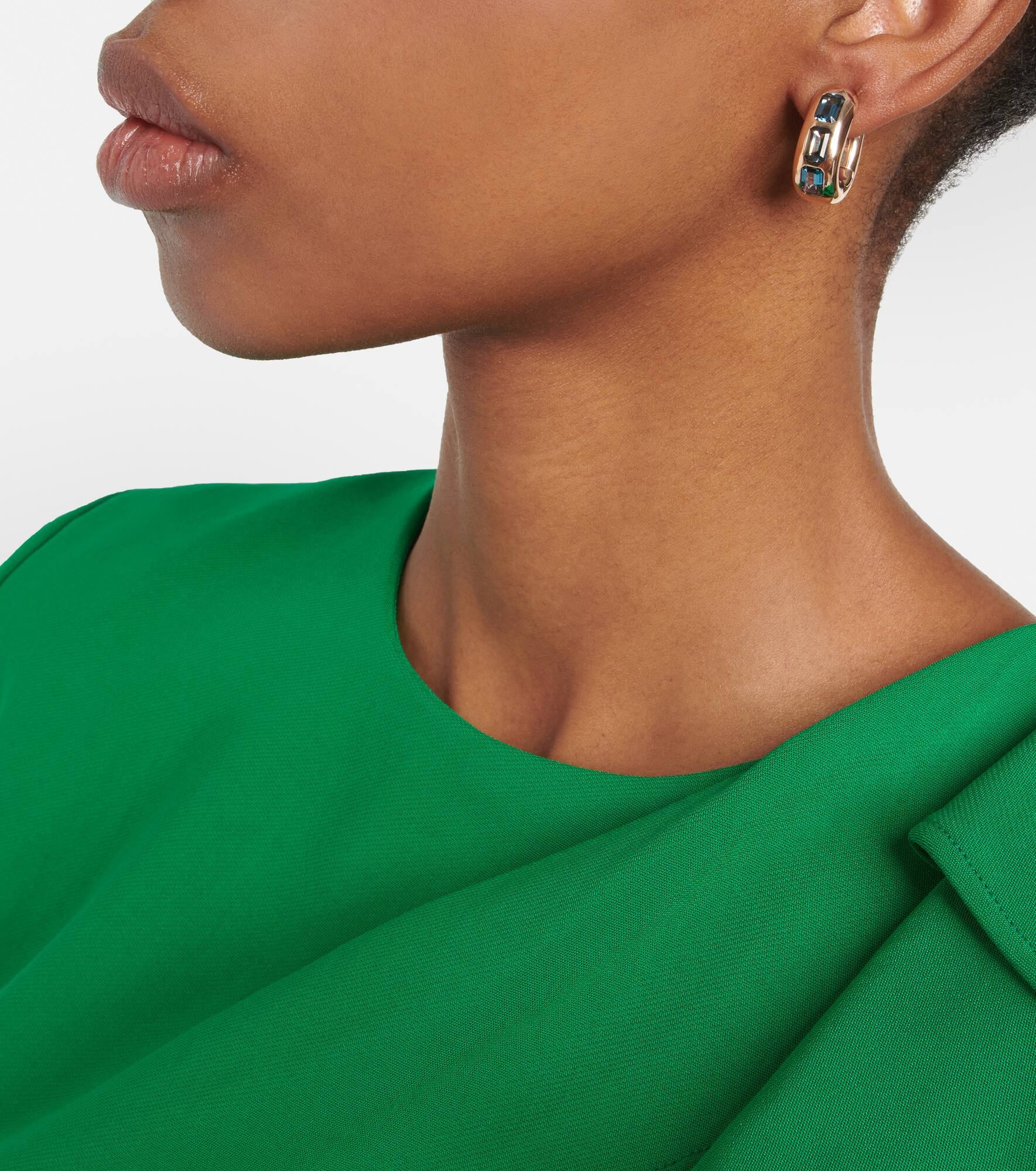 Iconica 18kt rose gold earrings with blue topaz - 5