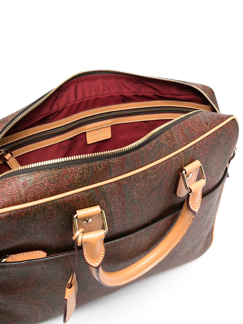 paisley jacquard canvas briefcase - 5