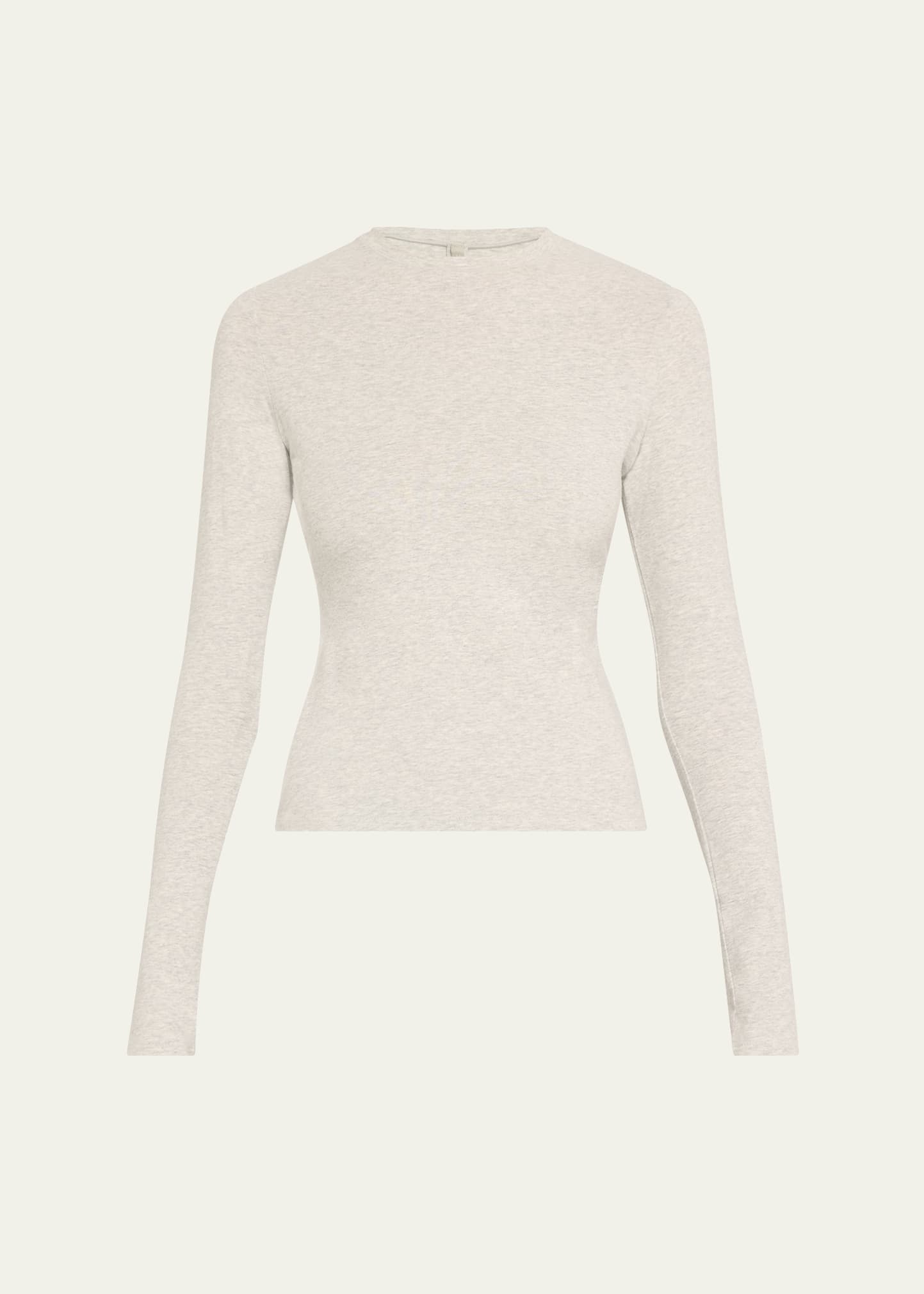 Cotton Jersey Long-Sleeve Crewneck T-Shirt - 1