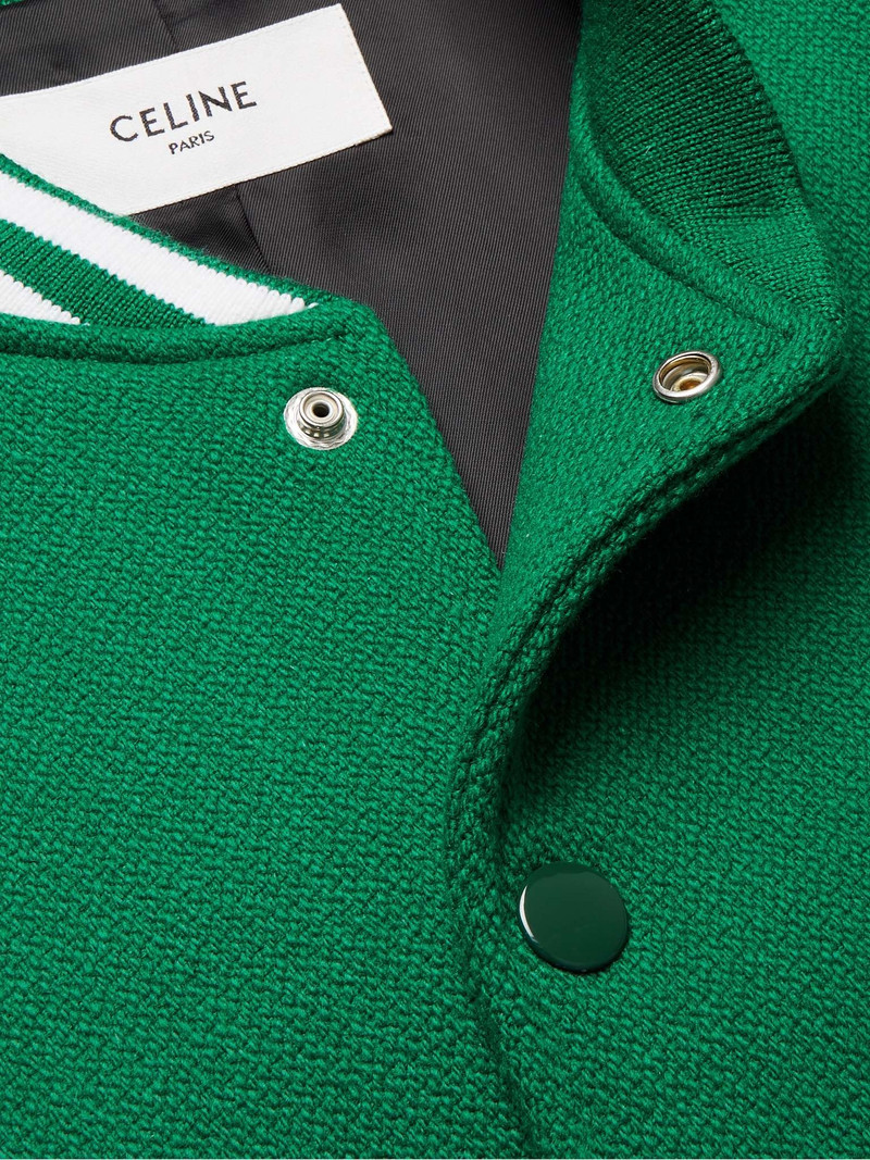 Teddy Appliquéd Virgin Wool-Blend and Leather Varsity Jacket 5