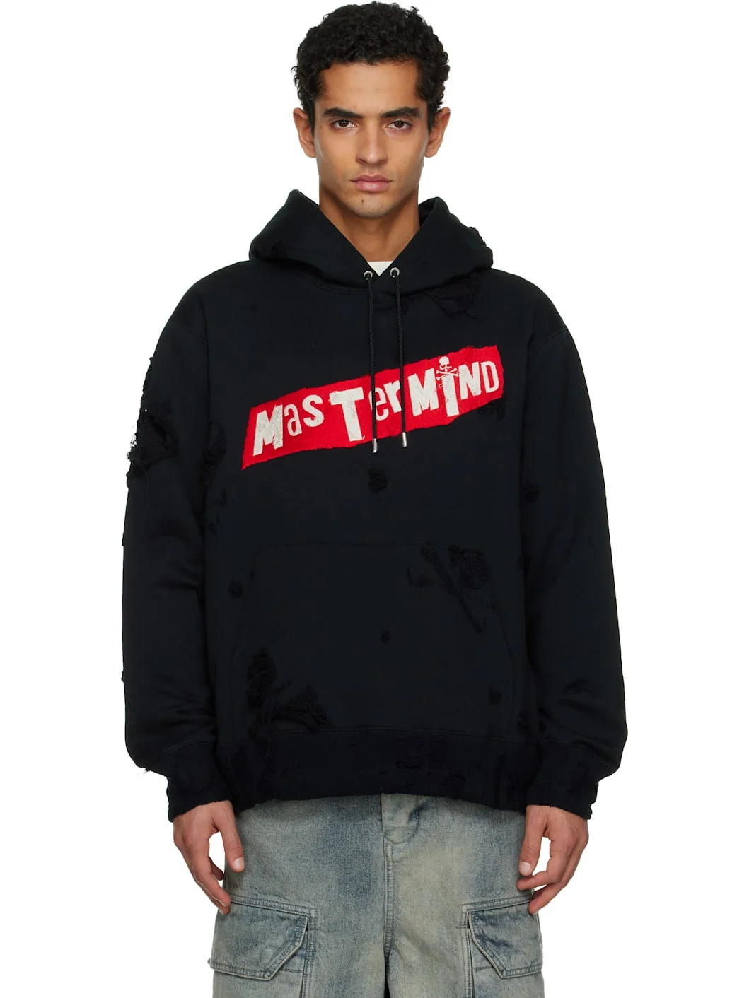 Black Distressed Hoodie - 1