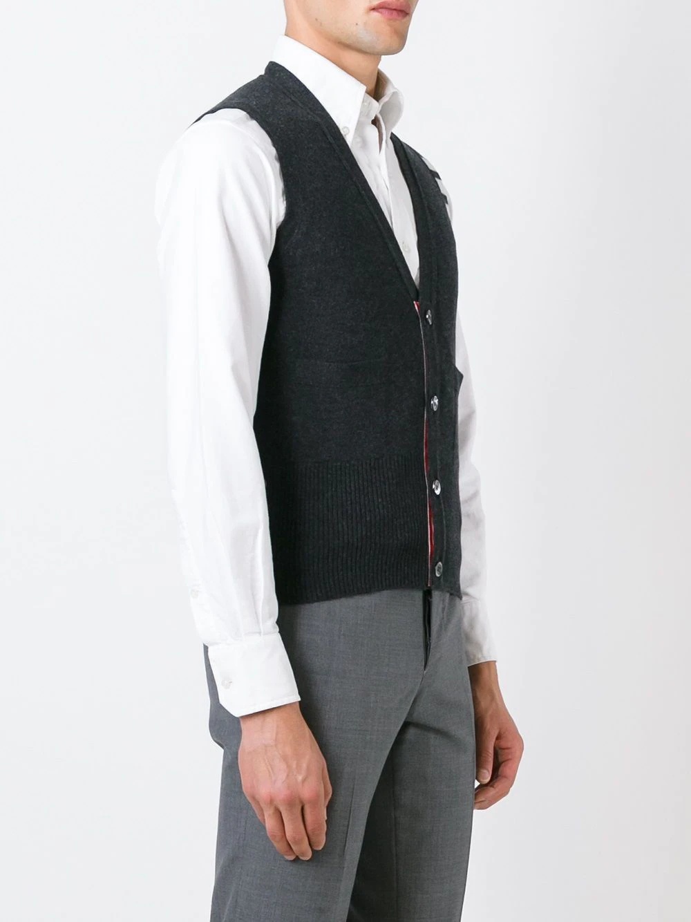 4-Bar Cashmere Cardigan Vest - 3