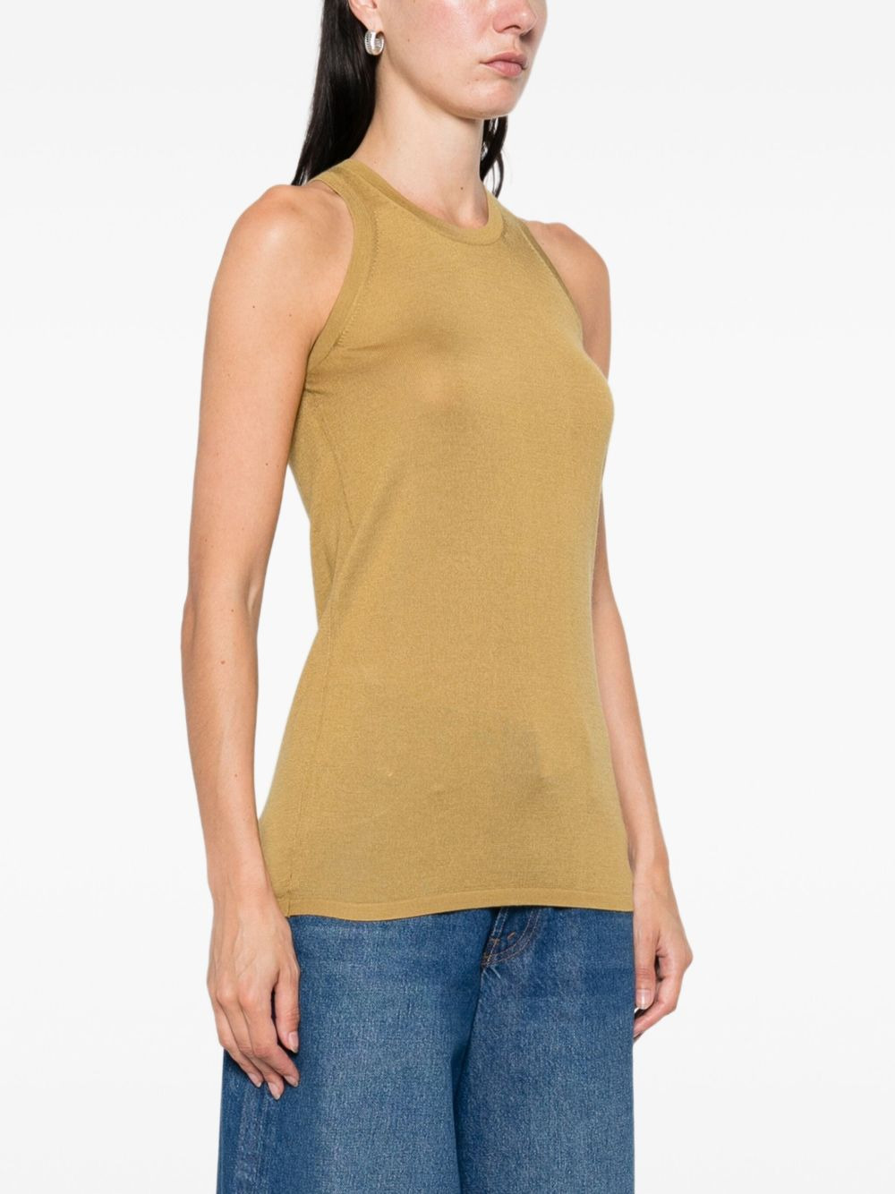 knitted racer-neck top - 3