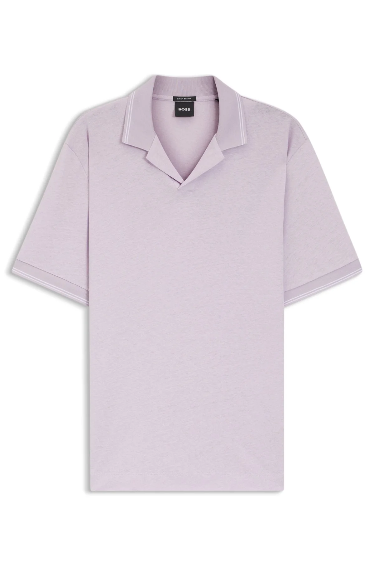 JOHNNY-COLLAR POLO SHIRT IN COTTON AND LINEN - 1