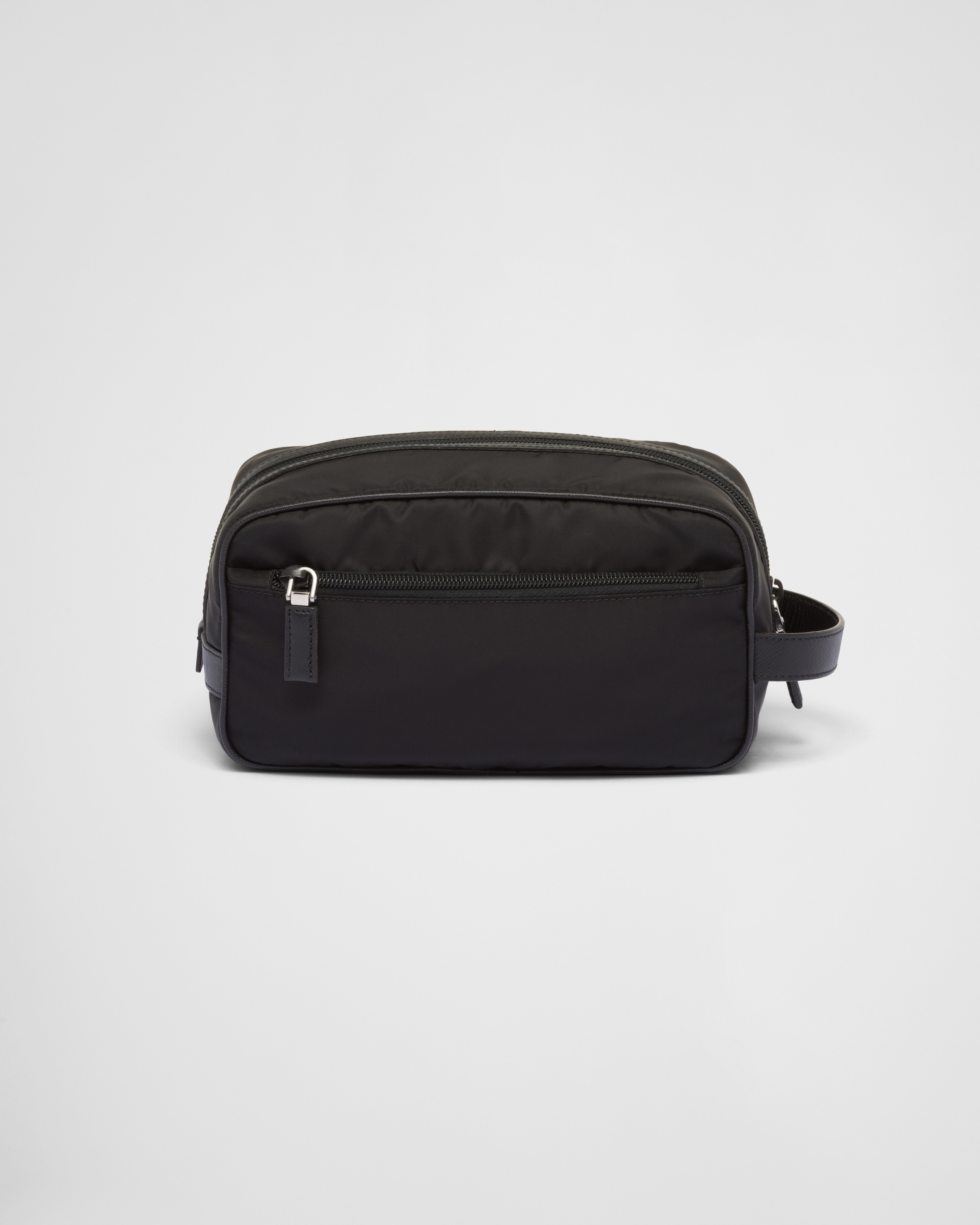 Re-Nylon and Saffiano leather travel pouch - 3