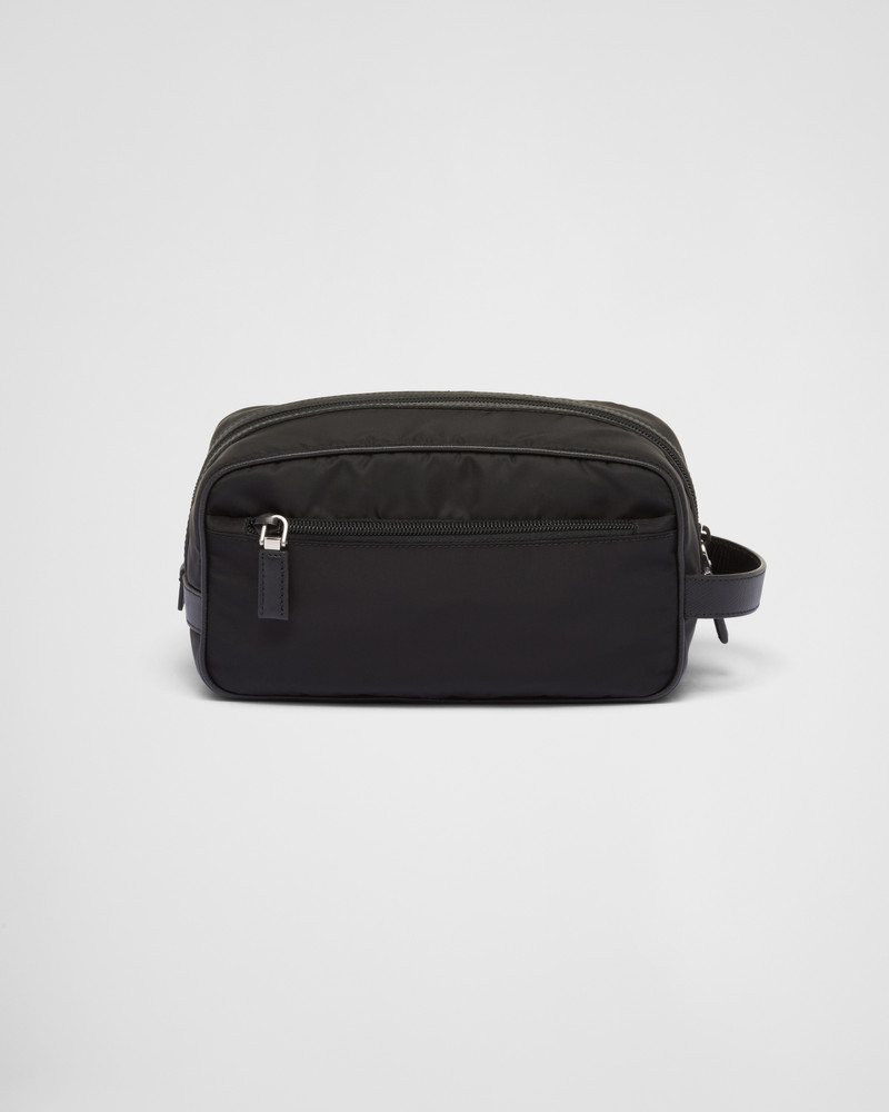 Re-Nylon and Saffiano leather travel pouch 3