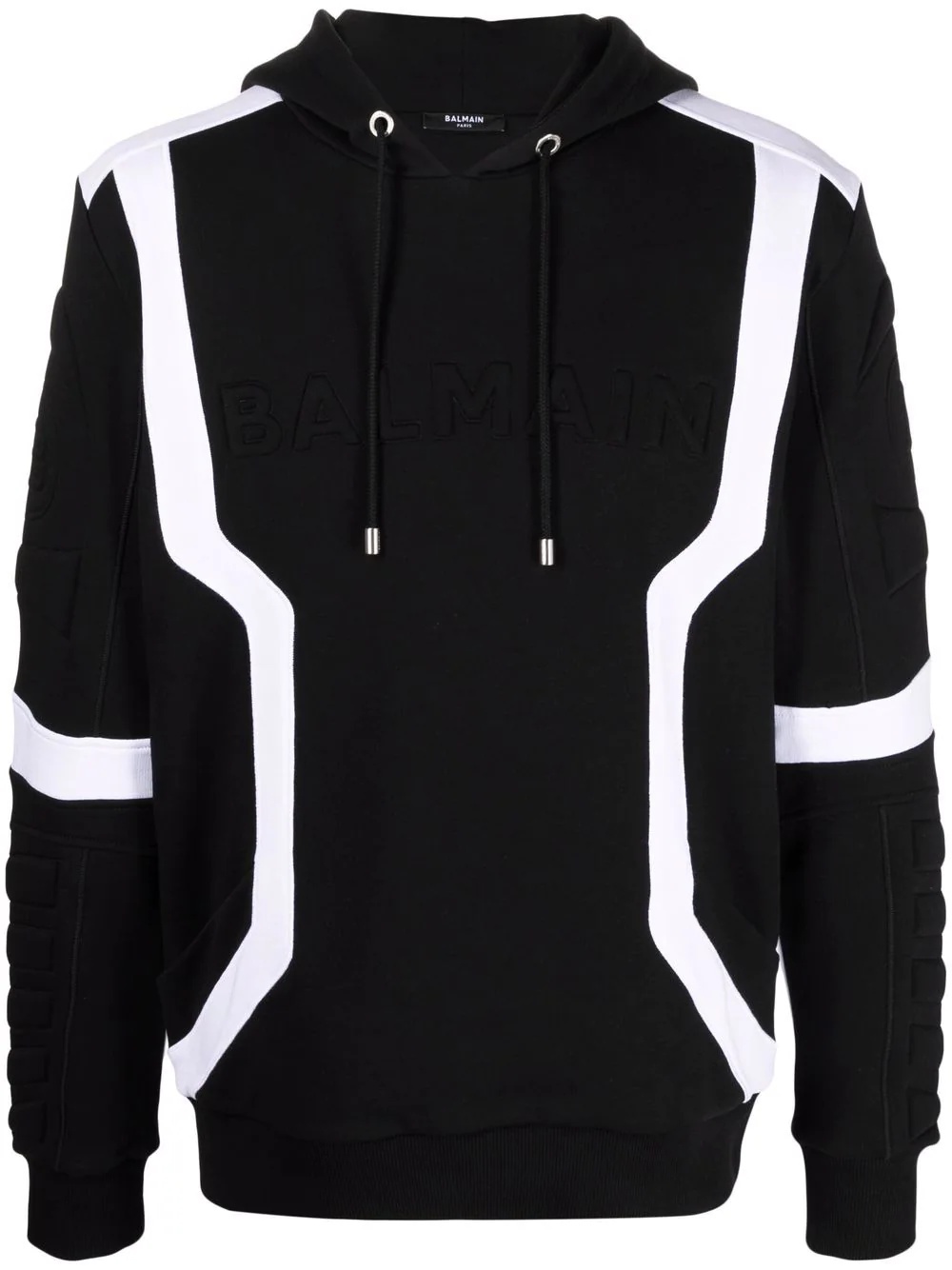 panelled logo-embellished hoodie - 1