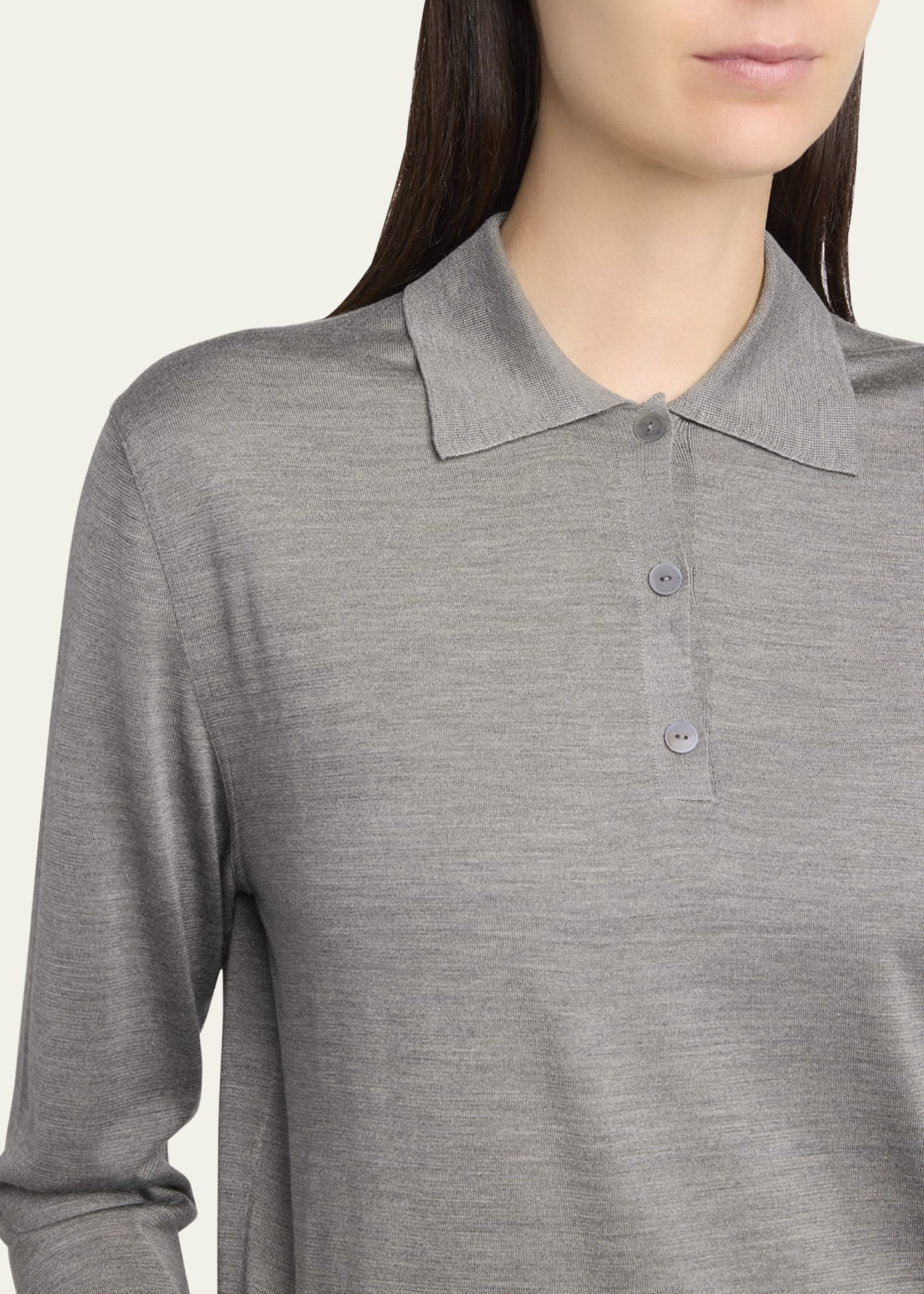 Lilienne Silk Polo Sweater - 5