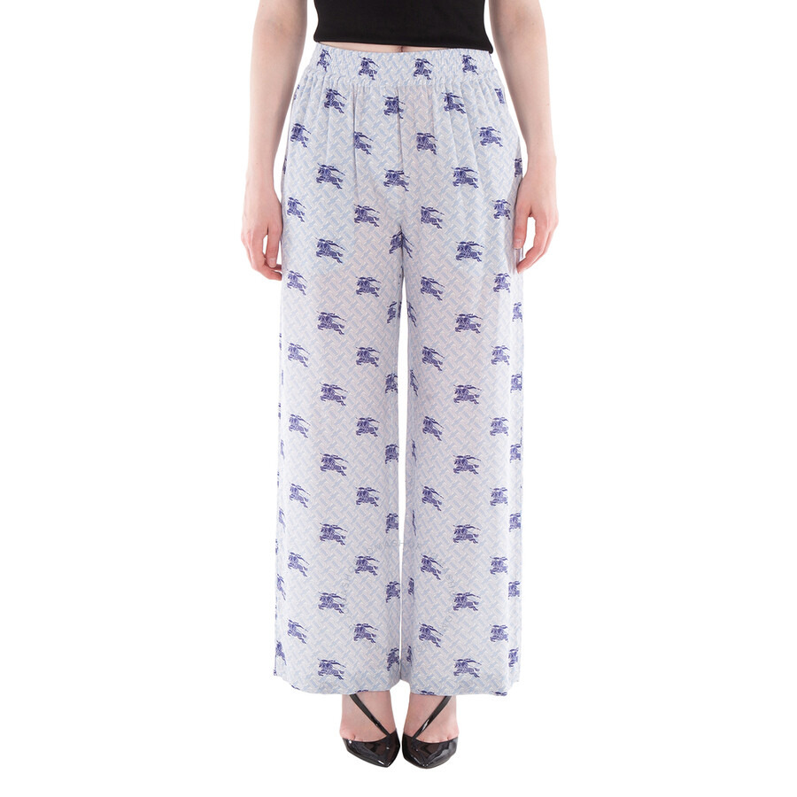 Burberry Alex EKD Monogram Silk Wide-leg Trousers - 1