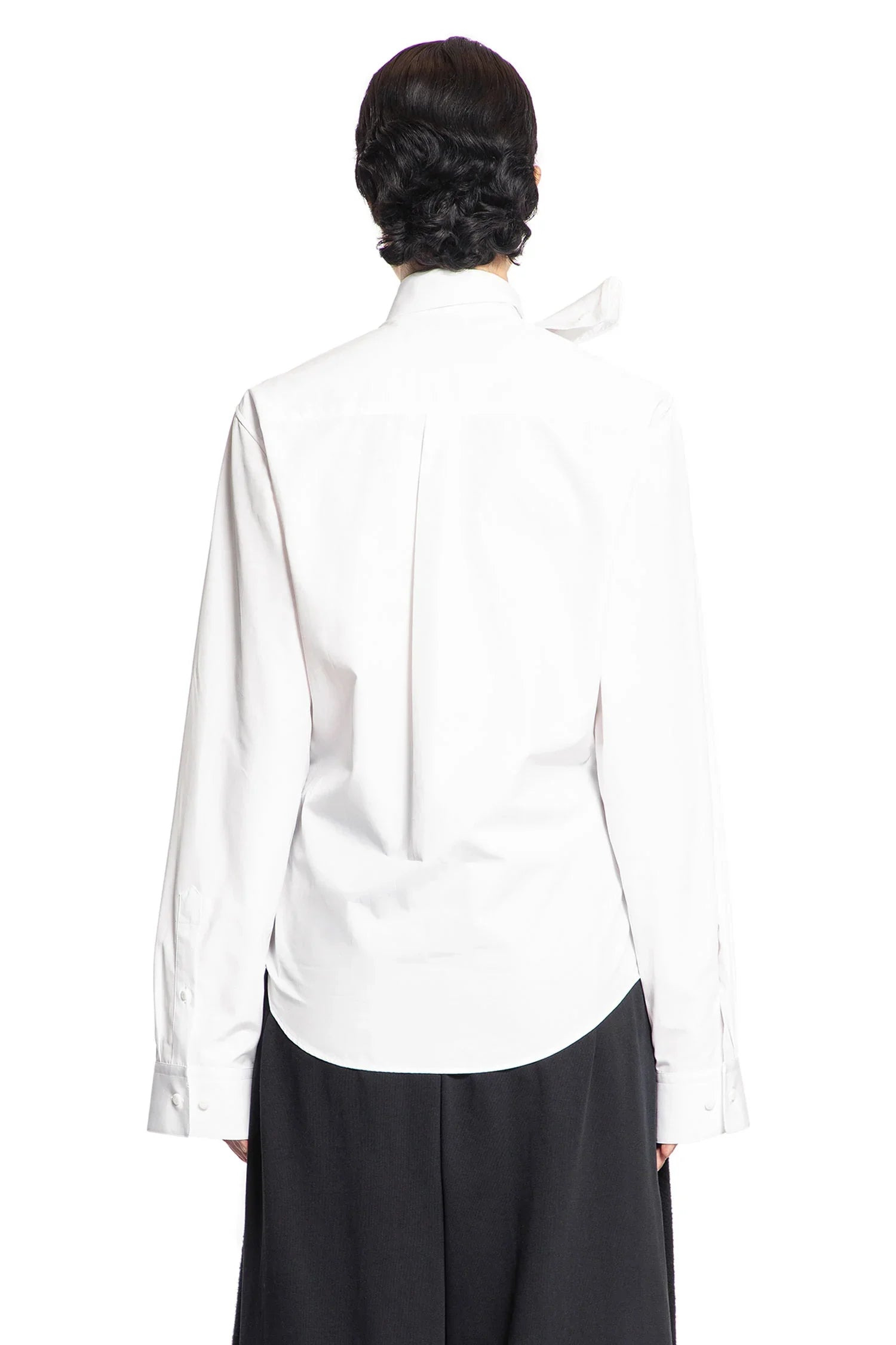 Scarf-Collar-Poplin-Shirt - 3