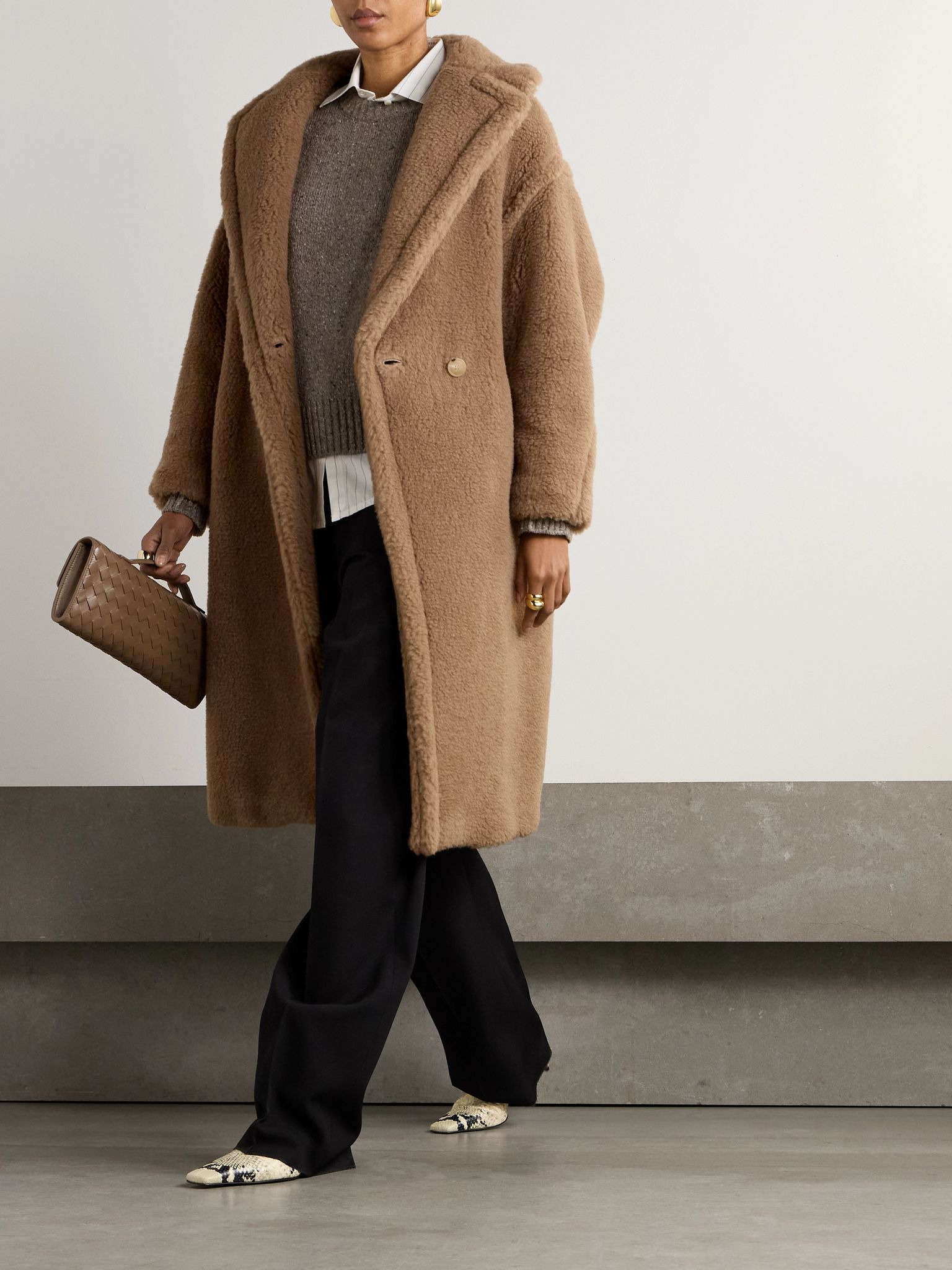 Teddy Bear Icon oversized camel hair and silk-blend coat Camel - 2