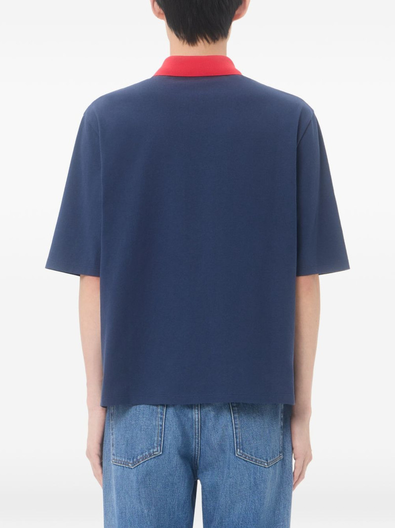 cotton polo shirt with inlaid-V 5