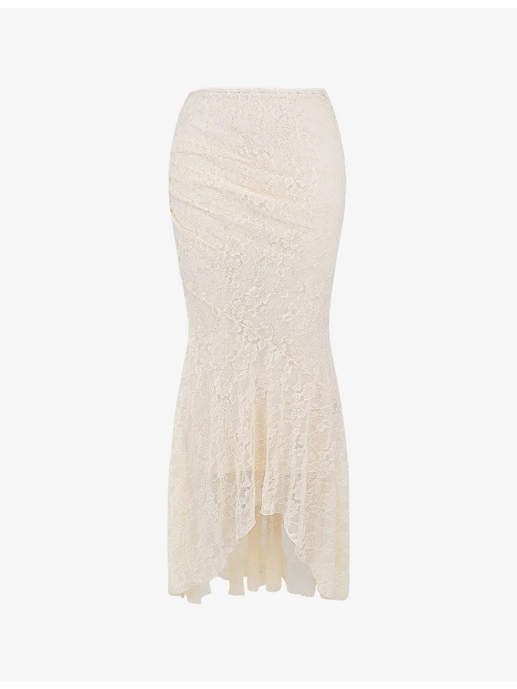 Therese asymmetric-hem stretch-lace maxi skirt - 1