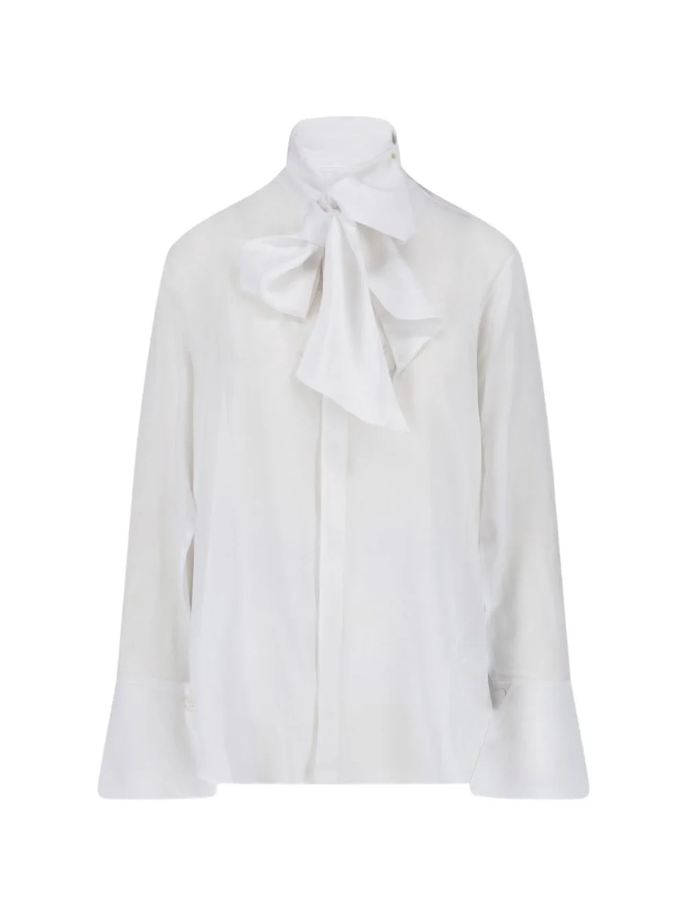 pussy-bow silk blouse - 1