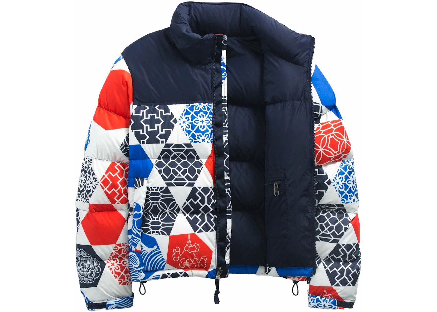 The North Face Women's Printed 1996 Retro Nuptse Jacket Blue IC Geo Print - 2