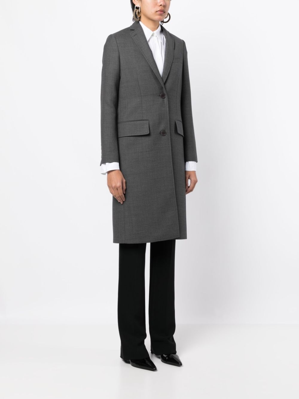 tailored single-breasted coat - 3