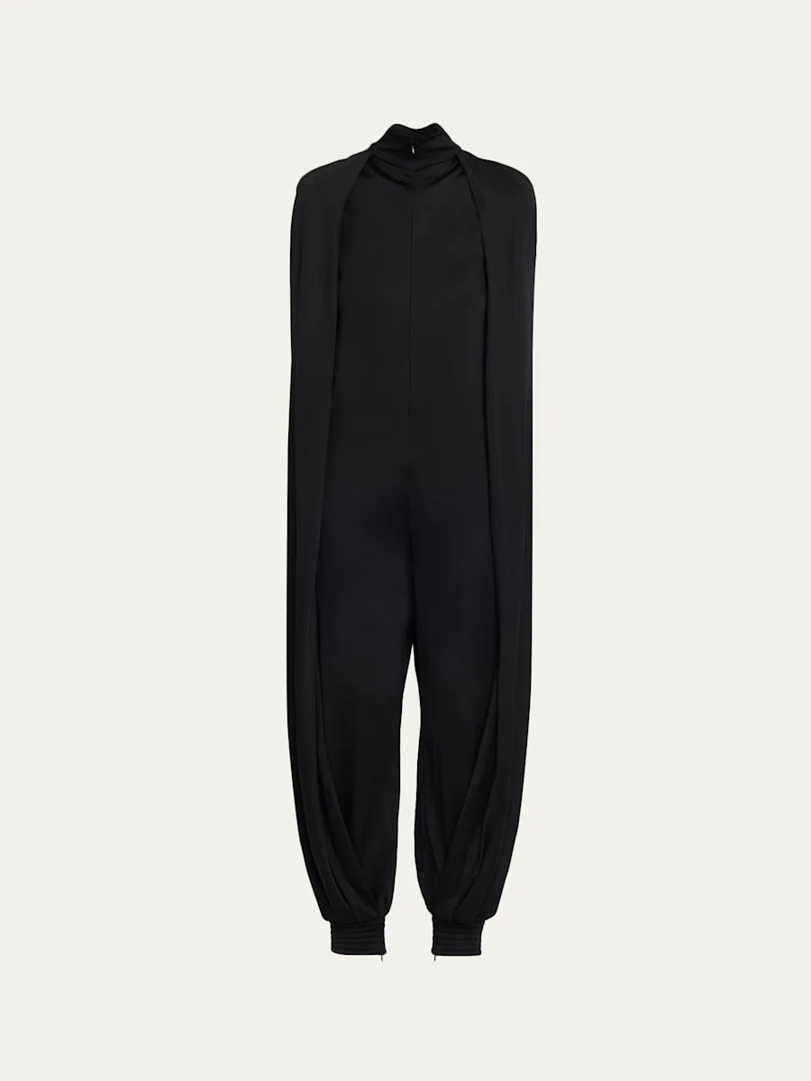 Jersey Wool-Blend Bat Jumpsuit - 1