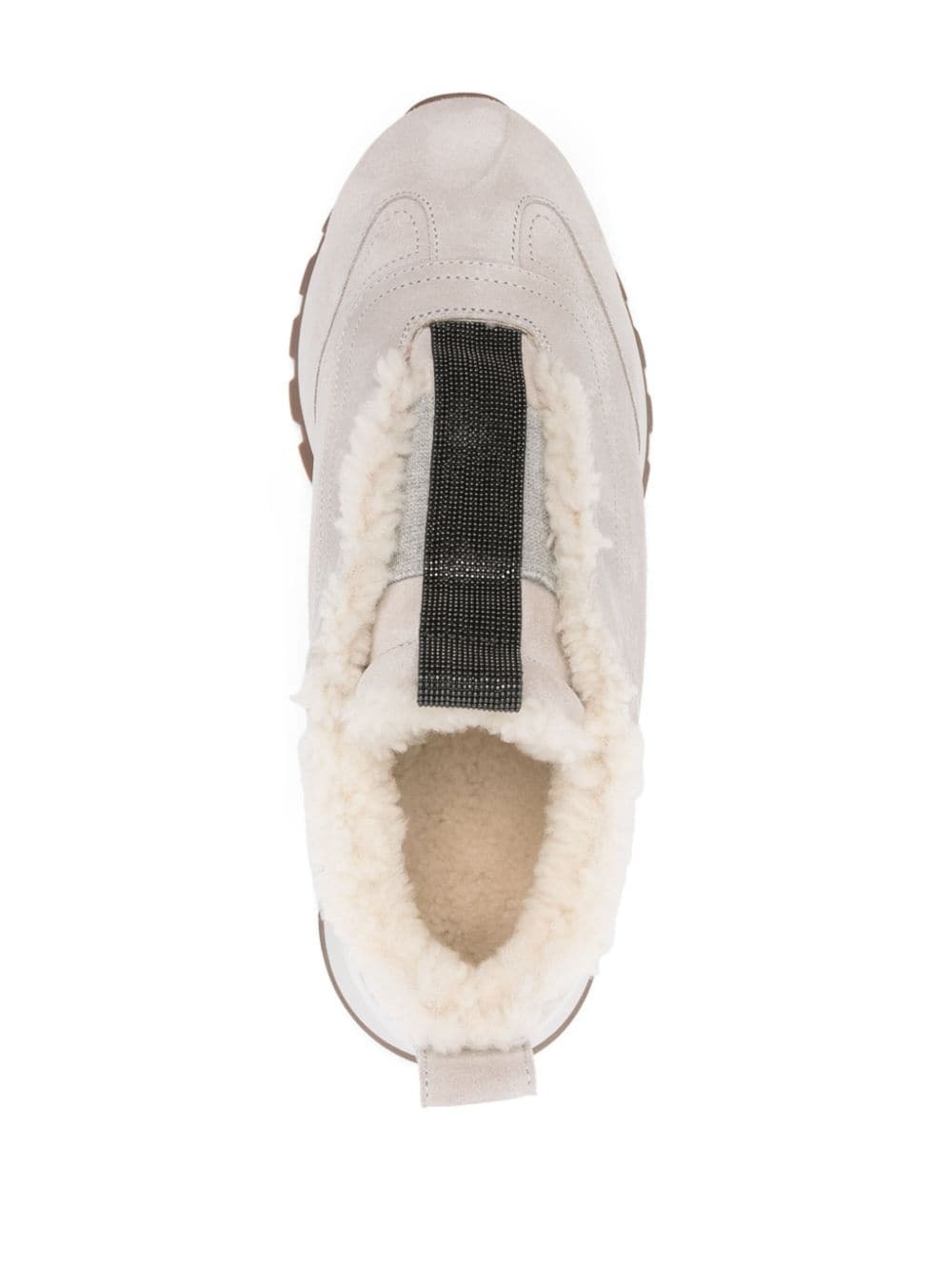 Monili chain-detail suede sneakers - 4