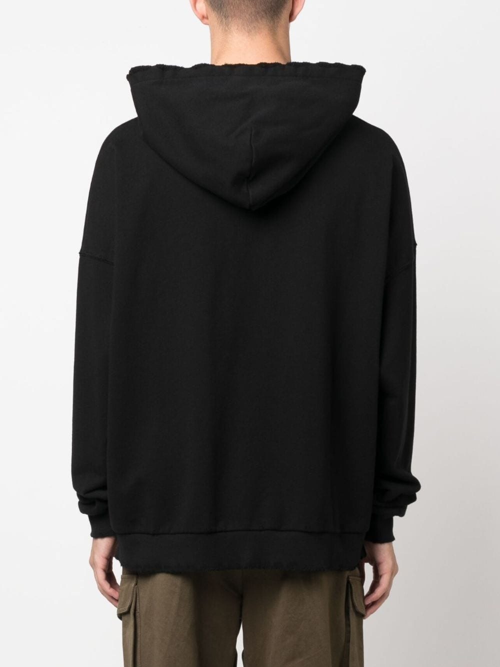 logo-embroidered cotton hoodie - 4