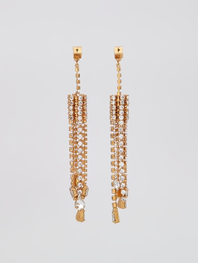 BRASS SPARKLE CHANDELIER EARRINGS - 3