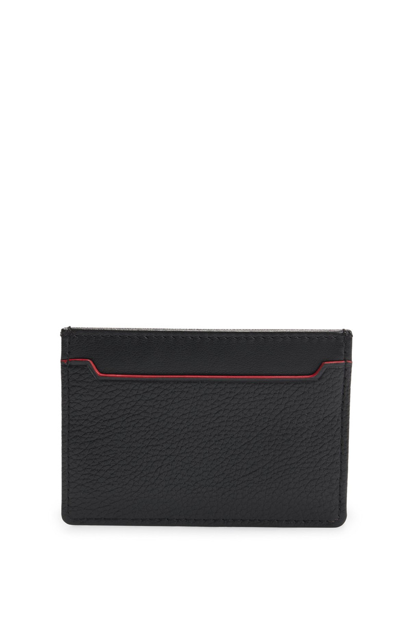 HUGO GRAINED-LEATHER CARD HOLDER WITH EMBOSSED LOGO outlook