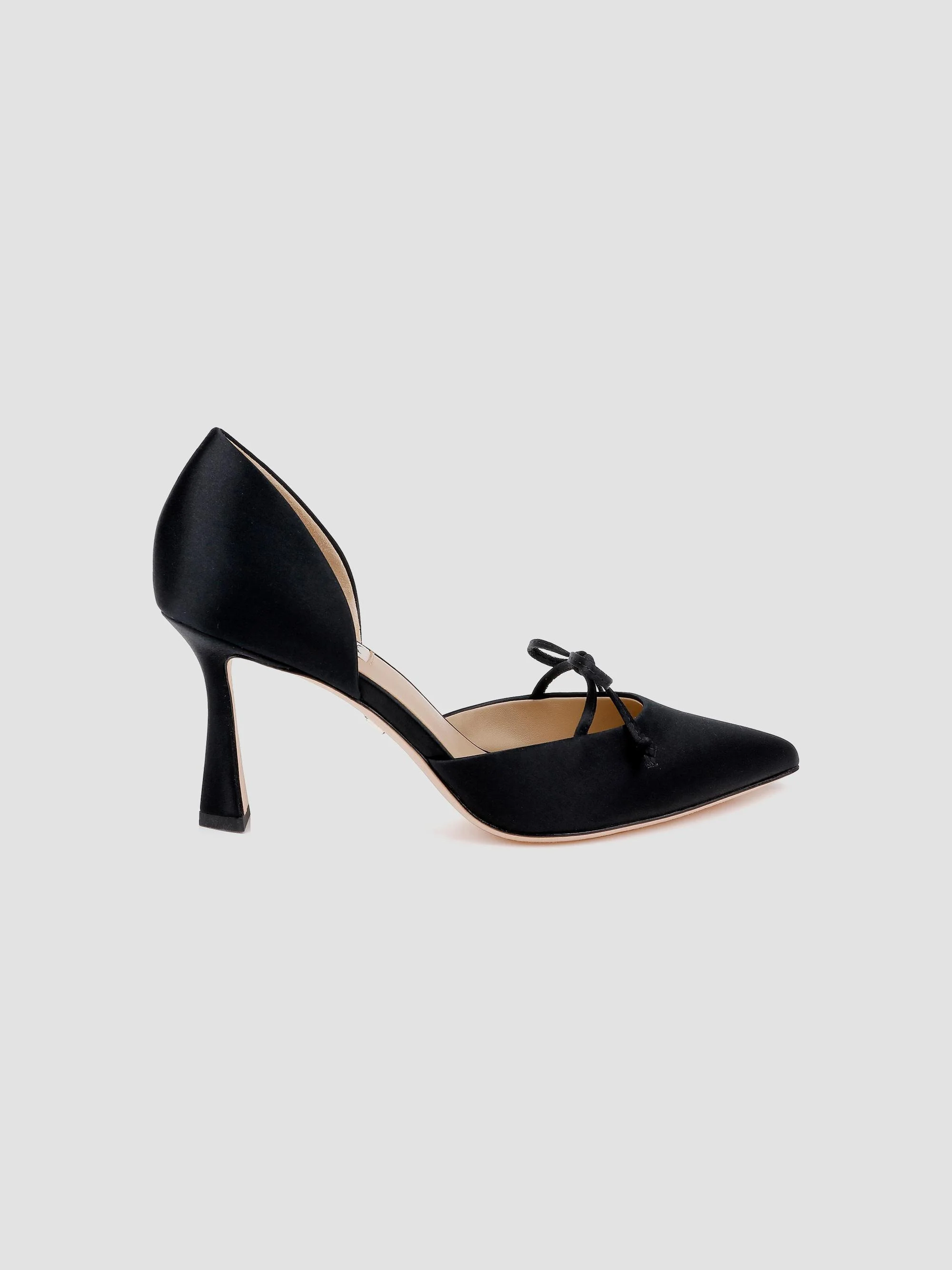 Women's Olympic 80MM Satin Pumps - Black Satin - 1