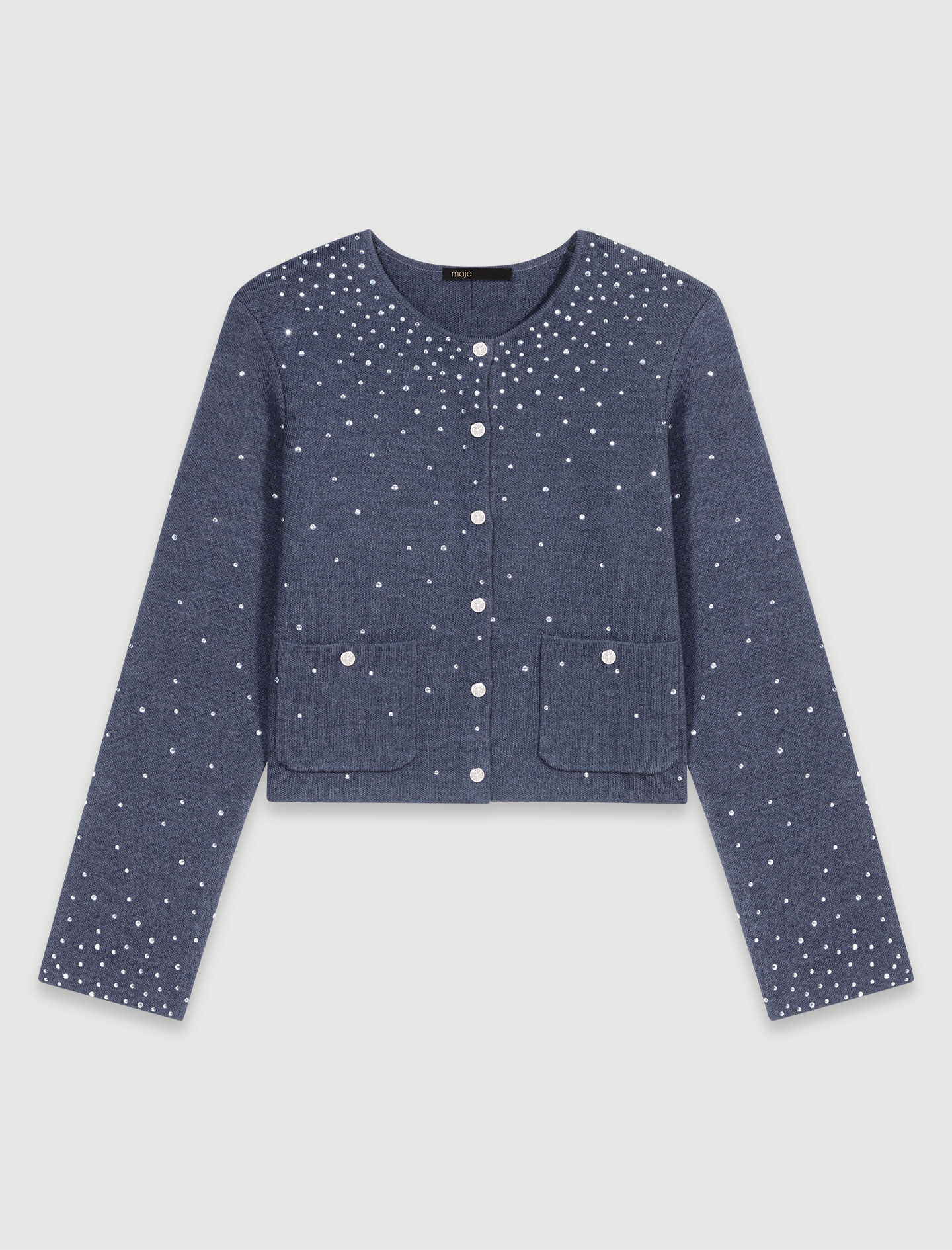 Knitted jumper with rhinestones - 1