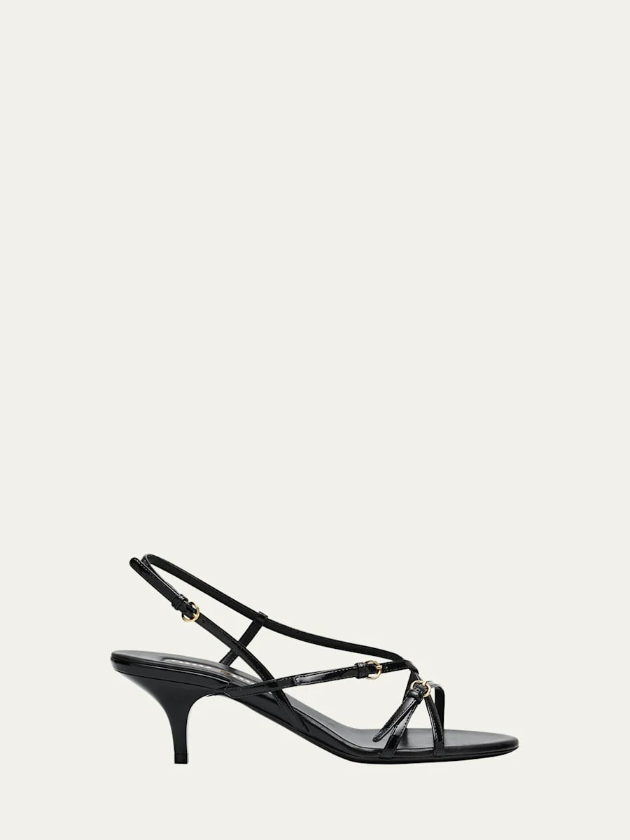 Vernice Strappy Leather Slingback Sandals - 1