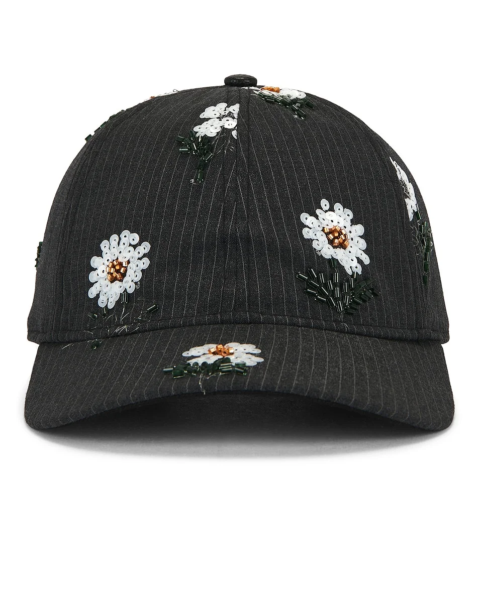 Flowers Beaded 6 Panel Cap - 1