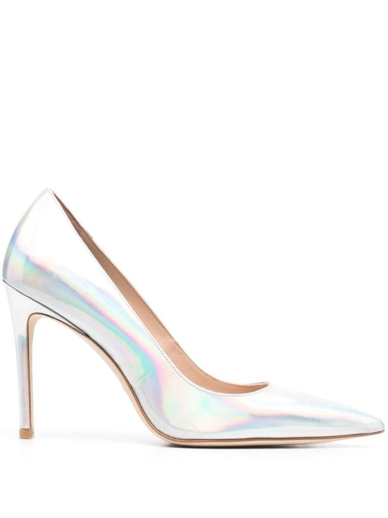 metallic-effect 95mm pointed pumps - 2