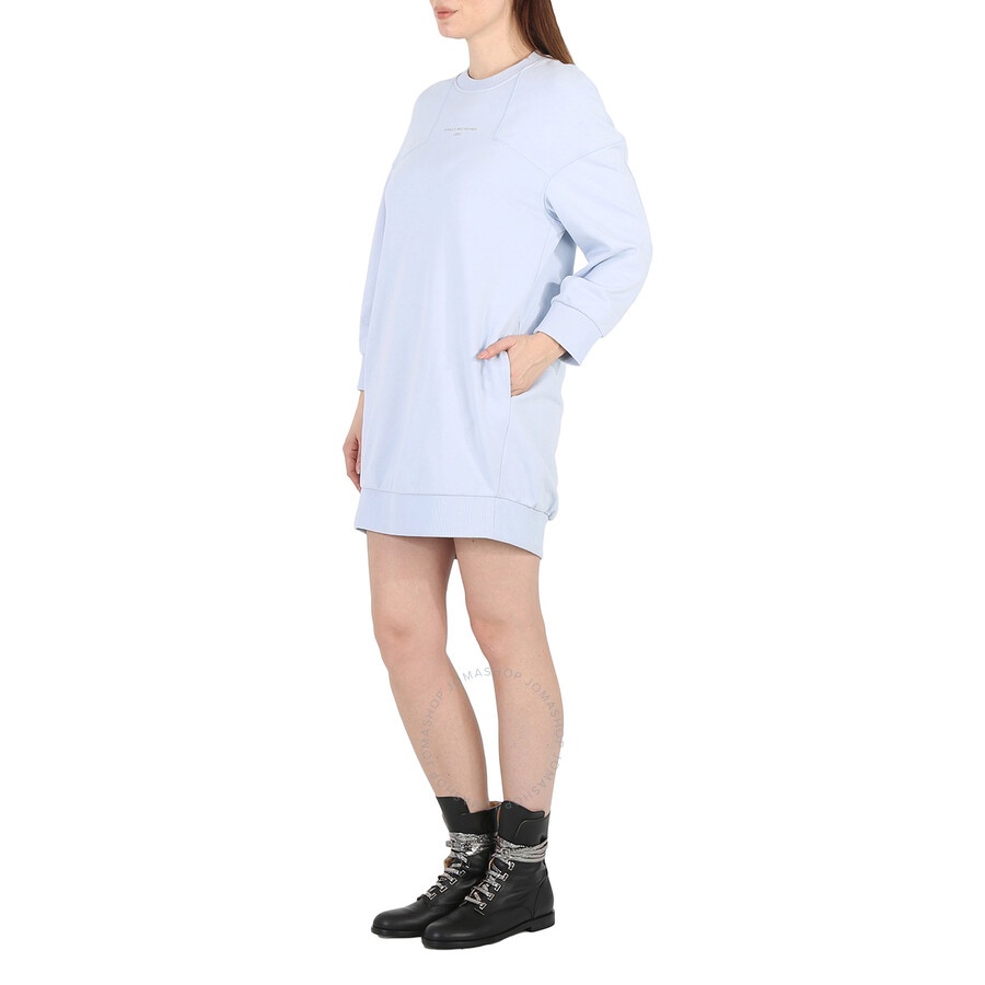 Stella Mccartney Ladies Pale Blue 3D Logo Sweatshirt Dress - 6