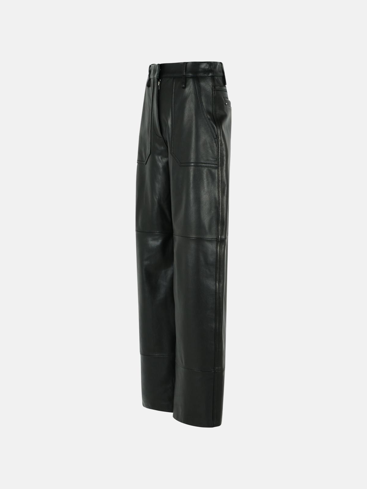 'GARBO' BLACK NAPPA LEATHER PANTS - 2